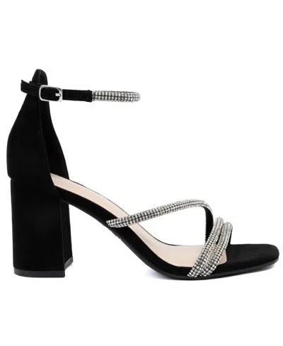 Jones New York Women's Ealton Block Heel Embellished Evening Sandals In Black