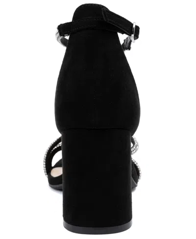 Jones New York Women's Ealton Block Heel Embellished Evening Sandals In Black