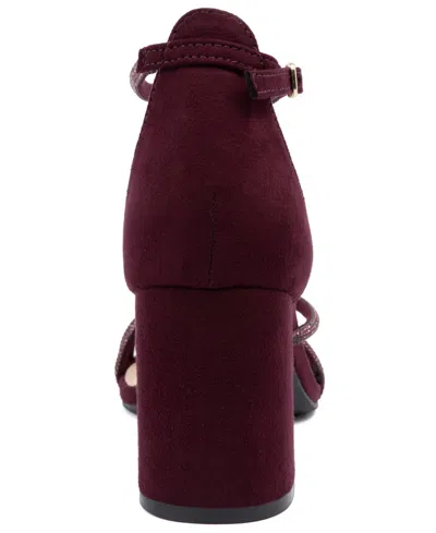 Jones New York Women's Ealton Block Heel Embellished Evening Sandals In Brown