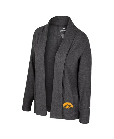 Colosseum Women's Charcoal Wisconsin Badgersâ Dash Cardigan In Gray