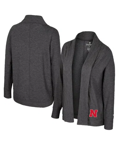 Colosseum Women's Charcoal Wisconsin Badgersâ Dash Cardigan In Gray