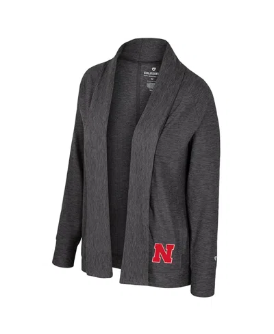 Colosseum Women's Charcoal Wisconsin Badgersâ Dash Cardigan In Gray