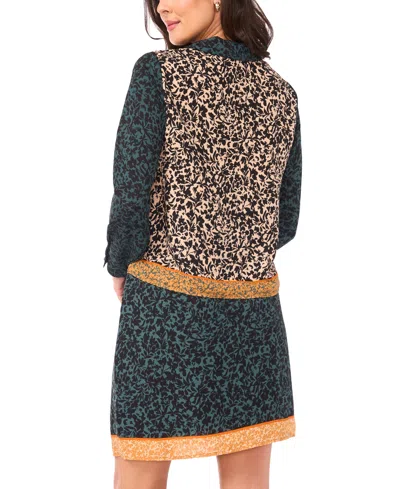 Vince Camuto Printed Blouse In Green