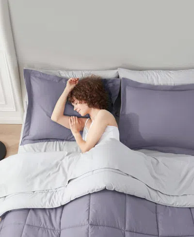 Nestl Luxury Soft Reversible 7-pc. Comforter Set, California King In Purple