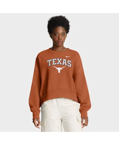 Nike Texas Orange Texas Longhorns Oversized Phoenix Arch Pullover Sweatshirt In Brown