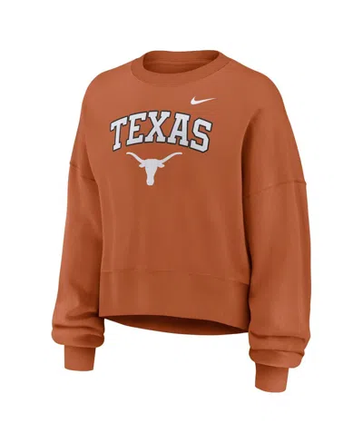 Nike Texas Orange Texas Longhorns Oversized Phoenix Arch Pullover Sweatshirt In Brown