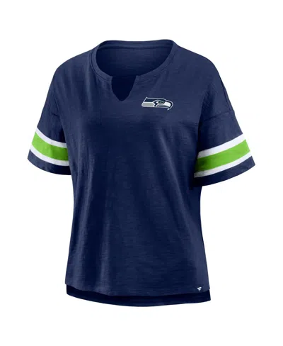 Fanatics Women's College Navy Seattle Seahawks Redzone Curl Route T-shirt In Blue