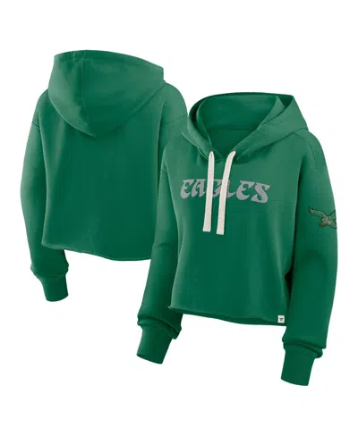 Fanatics Women's Kelly Green Philadelphia Eagles Oversized Hometown Heritage Cropped Hoodie In Green