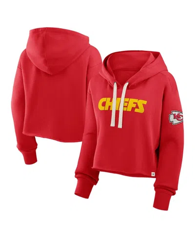 Fanatics Women's Red Kansas City Chiefs Oversized Hometown Heritage Cropped Hoodie In Red