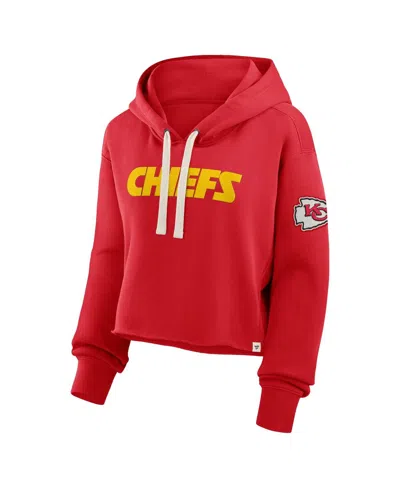 Fanatics Women's Red Kansas City Chiefs Oversized Hometown Heritage Cropped Hoodie In Red