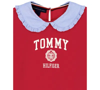 Tommy Hilfiger Baby Girls 2-piece Fleece Top And Pants Set In Red