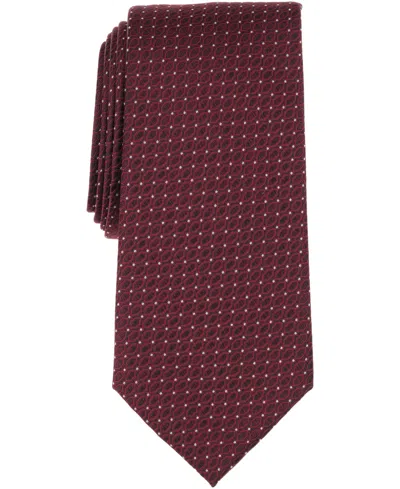 Michael Kors Men's Shone Geo-pattern Tie In Burgundy