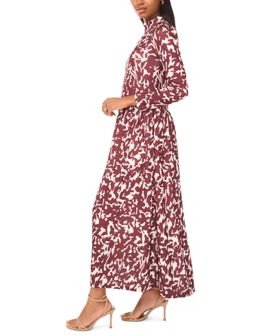 Parker Women's Printed Mock Neck Maxi Dress In Burgundy