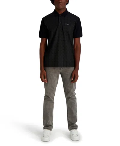 Karl Lagerfeld Men's Pique Short Sleeve Polo Shirt In Black