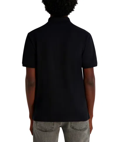 Karl Lagerfeld Men's Pique Short Sleeve Polo Shirt In Black