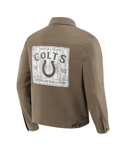 Fanatics Men'stan Indianapolis Colts Trucker Full-button Jacket In Brown