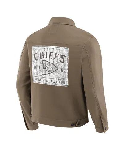Fanatics Men'stan Kansas City Chiefs Trucker Full-button Jacket In Brown