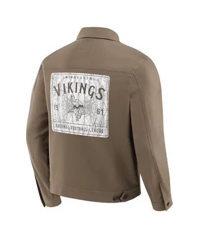 Fanatics Men'stan Minnesota Vikings Trucker Full-button Jacket In Brown