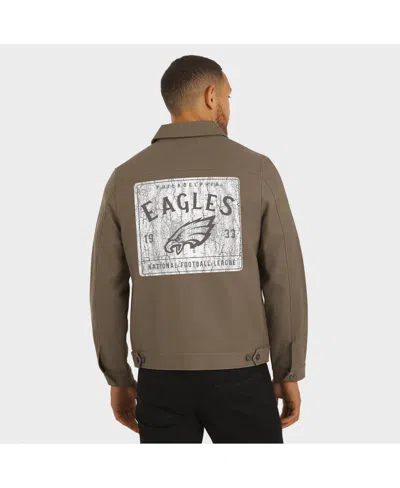 Fanatics Men'stan Philadelphia Eagles Trucker Full-button Jacket In Brown