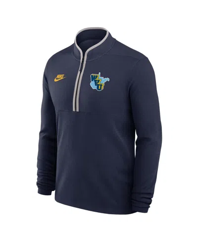 Nike Navy West Virginia Mountaineers Throwback Lightweight Victory Dri-fit Half-zip Pullover In Blue