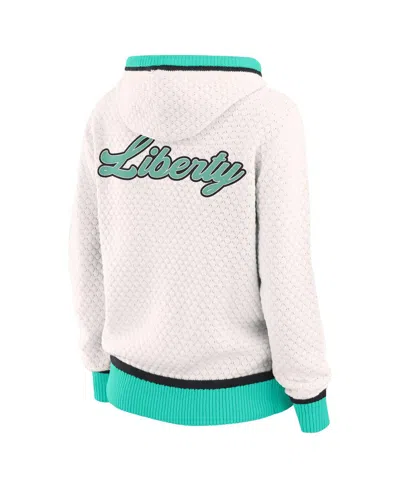 Wear By Erin Andrews Cream New York Liberty Hooded Sweater In Multi
