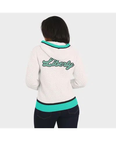 Wear By Erin Andrews Cream New York Liberty Hooded Sweater In Multi