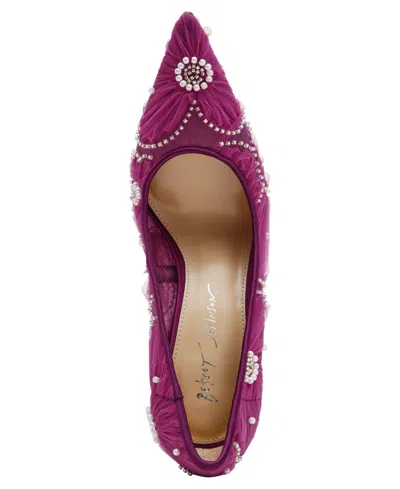 Betsey Johnson Women's Roxie Tulle Floral Applique Pumps In Pink
