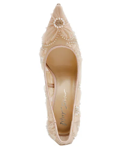 Betsey Johnson Women's Roxie Tulle Floral Applique Pumps In Brown