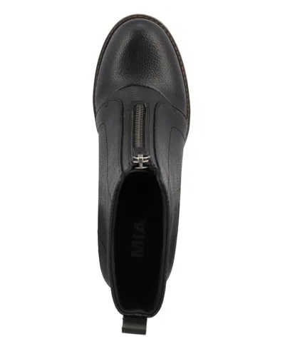 Mia Women's Fabiola Front Zip Stacked Heel Ankle Booties In Animal Print