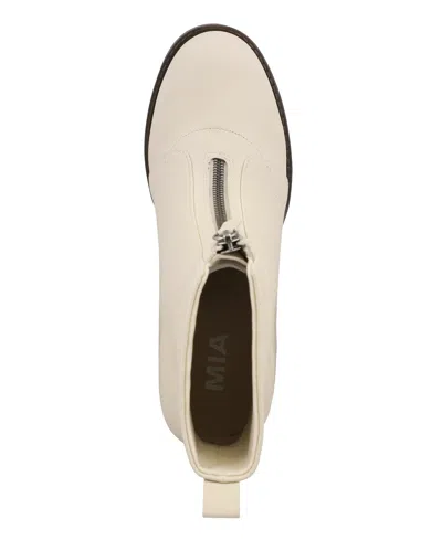 Mia Women's Fabiola Front Zip Stacked Heel Ankle Booties In Animal Print