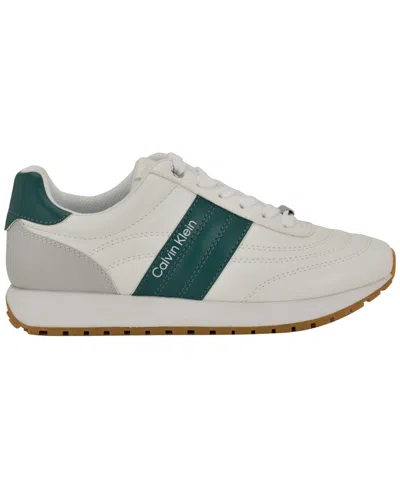 Calvin Klein Women's Tatyann Retro Lace-up Sneakers In White