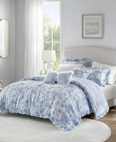 Madison Park Essentials Adele Reversible 5-pc. Comforter Set, Full/queen In Blue