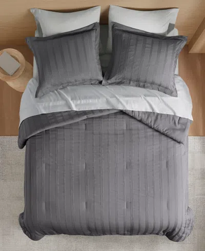 510 Design Logan Woven Striped 7-pc. Comforter Set, Full In Gray