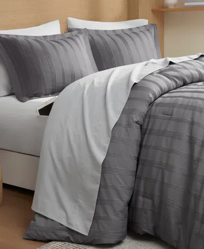 510 Design Logan Woven Striped 7-pc. Comforter Set, Full In Gray