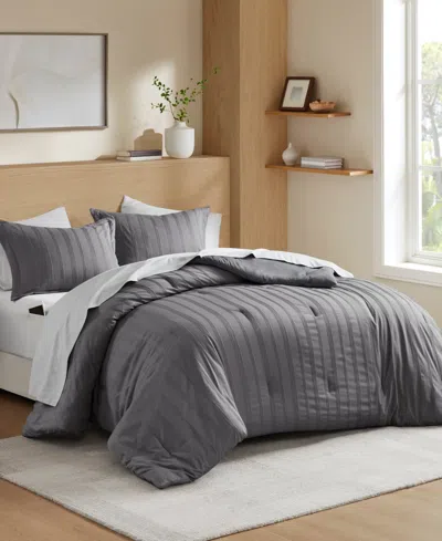 510 Design Logan Woven Striped 7-pc. Comforter Set, Full In Gray