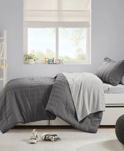 510 Design Logan Woven Striped 5-pc. Comforter Set, Twin/twin Xl In Gray