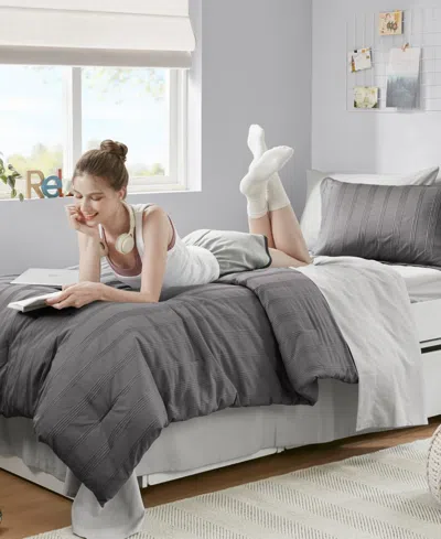 510 Design Logan Woven Striped 5-pc. Comforter Set, Twin/twin Xl In Gray