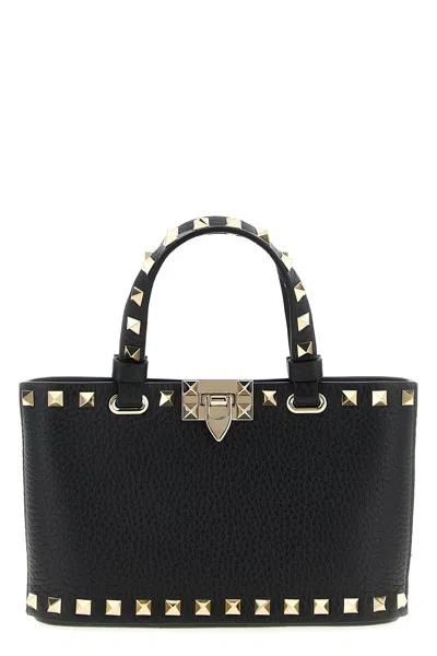 Valentino Rockstud Mini Tote Bag With Chain Strap In Black