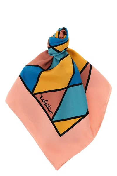 Valentino Geometric Pattern Lightweight Rectangular Scarf In Multi