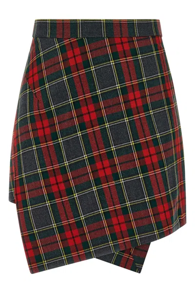 Vivienne Westwood Multicolor Marta-kilt In Red