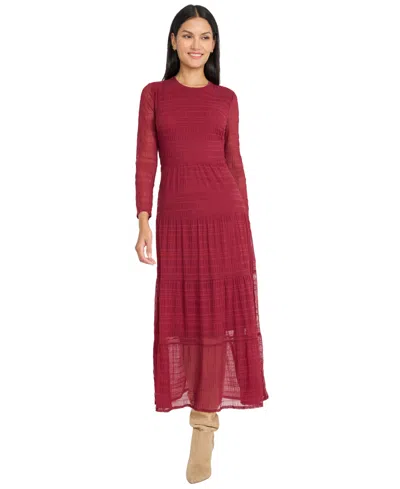 The Good Journey Long Sleeve Cutout Back Dress In Brown