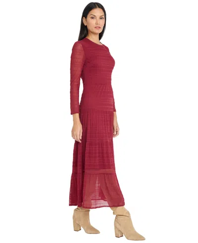 The Good Journey Long Sleeve Cutout Back Dress In Brown