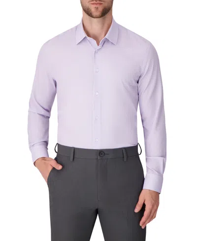 Report Collection Solid Slim Fit Stretch Dress Shirt In Purple