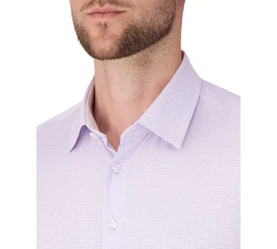 Report Collection Solid Slim Fit Stretch Dress Shirt In Purple