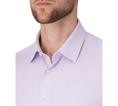 Report Collection Solid Slim Fit Stretch Dress Shirt In Purple