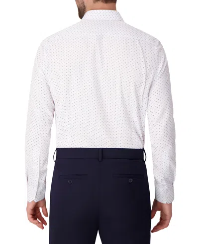 Report Collection Dot Print Slim Fit Stretch Dress Shirt In White