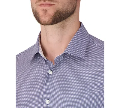 Report Collection Bubble Print Slim Fit Stretch Dress Shirt In Purple