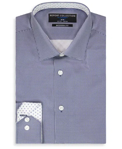 Report Collection Bubble Print Slim Fit Stretch Dress Shirt In Purple
