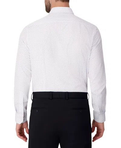 Report Collection Dot Print Slim Fit Stretch Dress Shirt In White