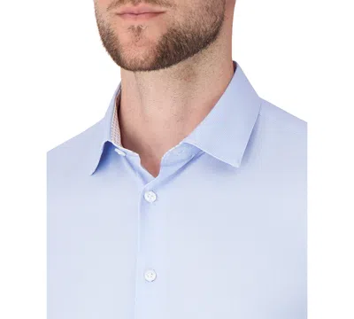 Report Collection Geometric Print Slim Fit Stretch Dress Shirt In Blue